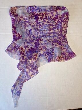 JADED LONDON Wisteria Mesh Asymmetrical Tube Top Festival Whimsical Fairy Core